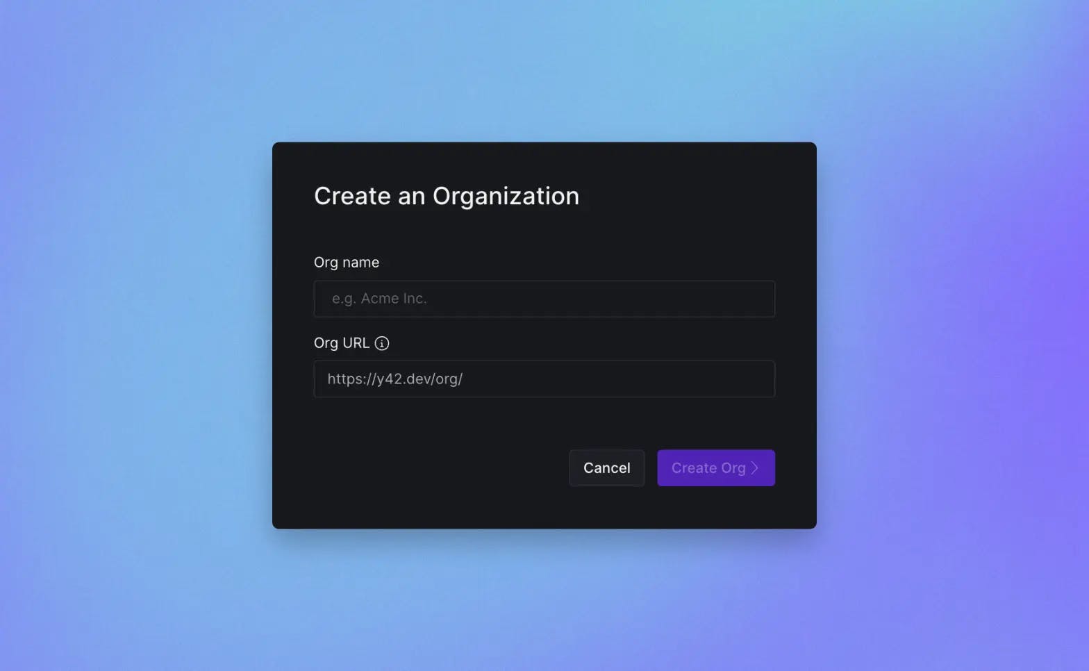 Create an organization.