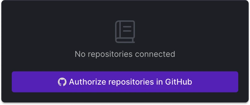 Authorize repositories in GitHub.