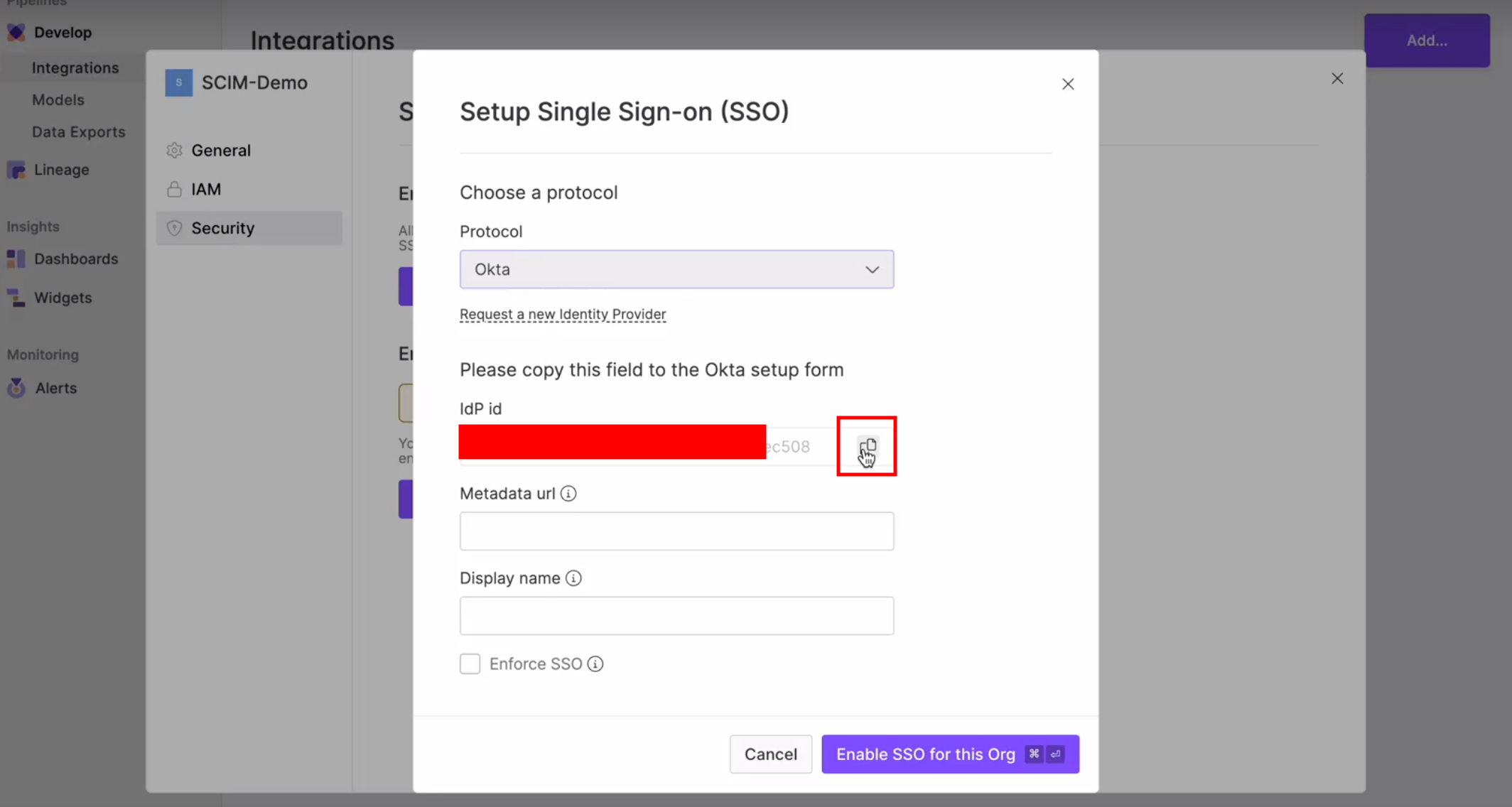 Set-Up Okta in Y42: Set up SSO setting on your Y42 account.